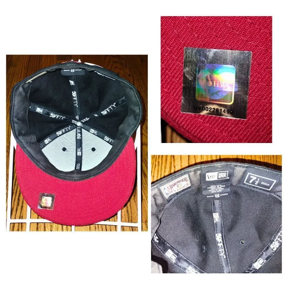 New Era 59Fifty Hardwood Classics NBA Chicago Bulls Fitted Hat Size 7.5